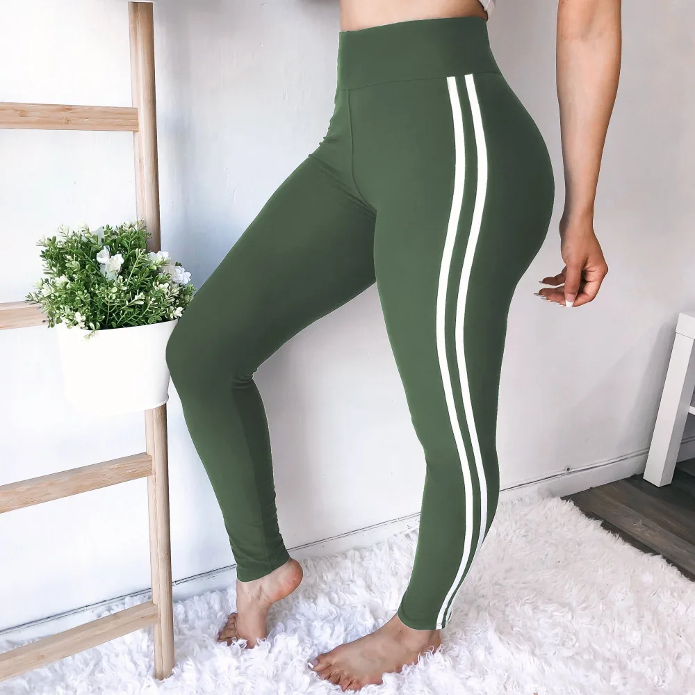 черный Повседневная одежда легинсы для фитнеса женщины высокая талия сторона