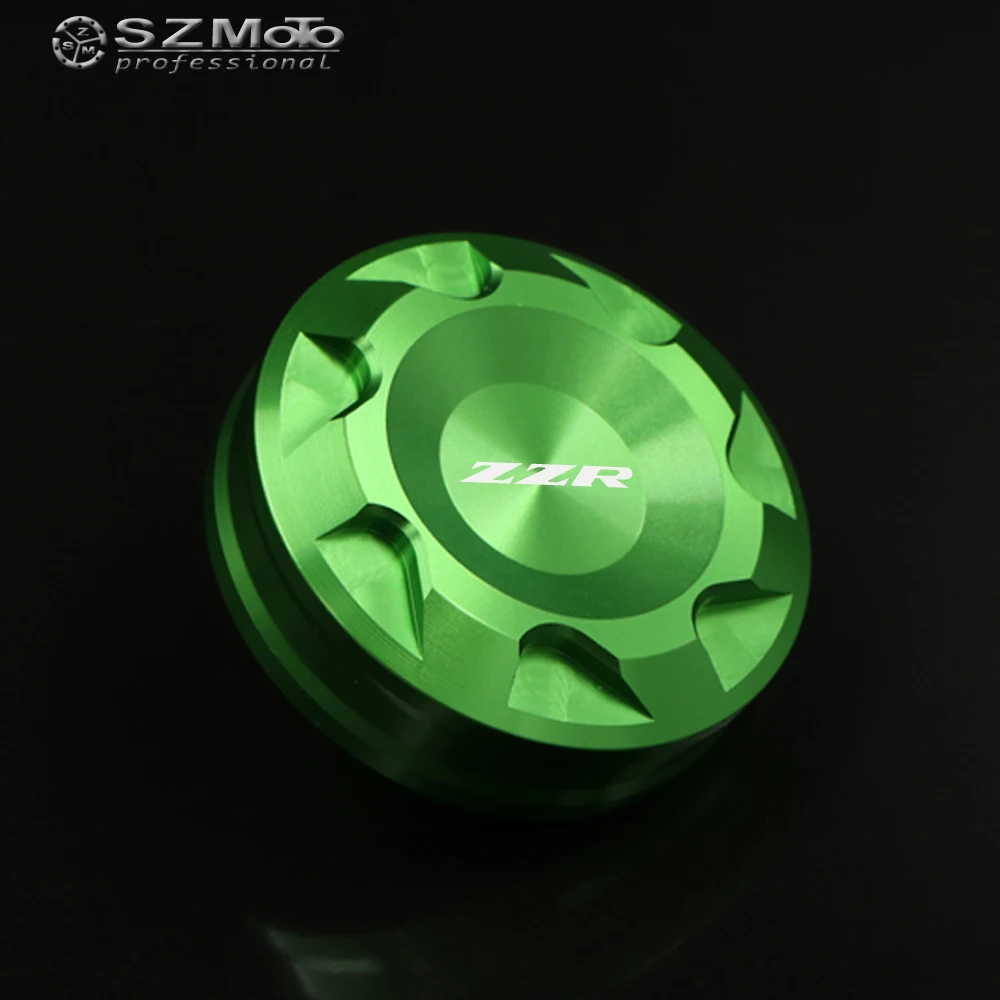 

Rear Brake Fluid Reservoir Cover Cap For KAWASAKI ZZR1200 ZZR600 ZZR 600 1200 02-05 Motorcycle Accessories CNC Green With Logo