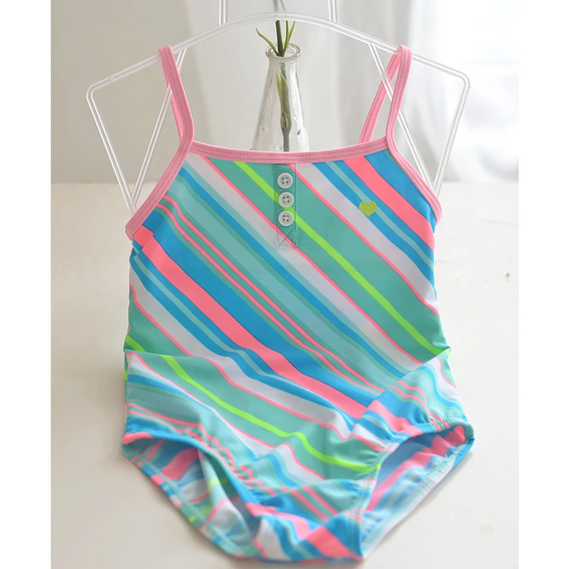 

1-8 Years Baby Girl Swimsuit Striped Bathing Suits For Children One Pieces Swimwear Beach Bikini Set Girls Biquini Infantil Suit