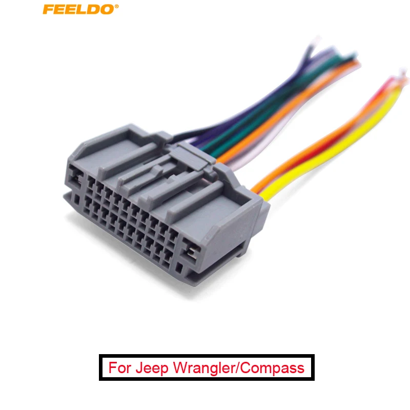 FEELDO 1 шт. автомобильный аудио стерео проводка адаптер штекер для Jeep Wrangler/Компас OEM