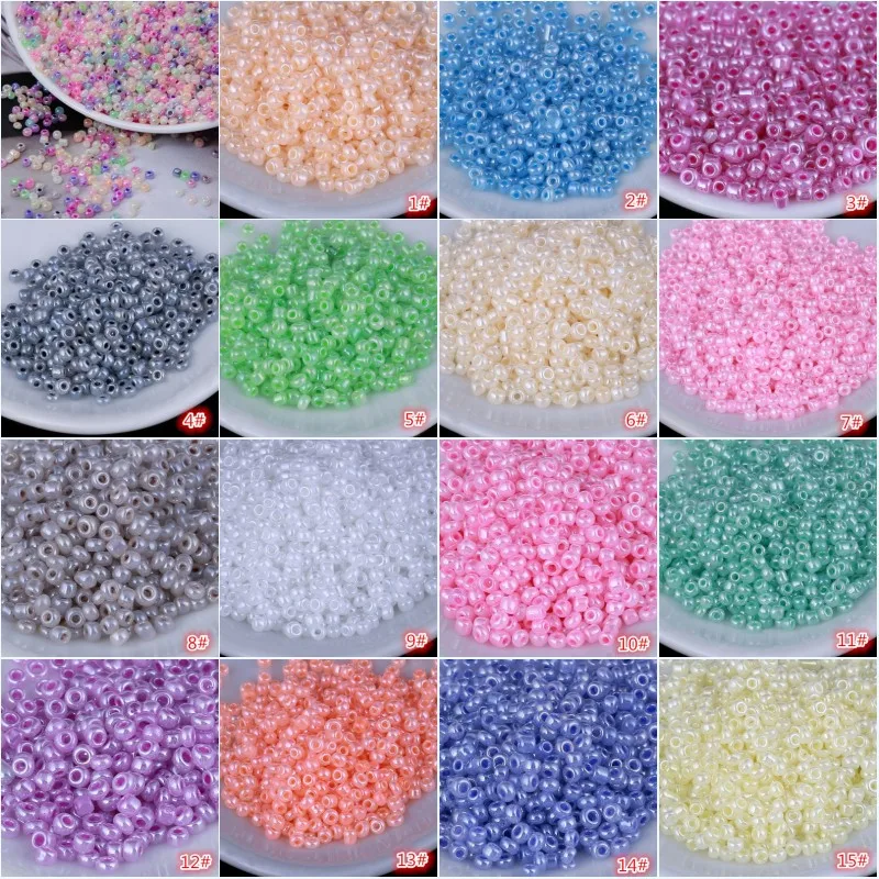 

10g 2mm Czech Seed Spacer Cream Beads 600pcs/Lot Mini Glass Seed Beads Diy Garment Making Material For Handmade Fittings