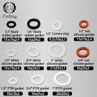 Силиконовое плоское уплотнительное кольцо, белое, черное, 12, 34, 1 дюйм, для душевой насадки, шланга, сильфонных трубчатая шайба