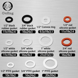 Силиконовое плоское уплотнительное кольцо, белое, черное, 12, 34, 1 дюйм, для душевой насадки, шланга, сильфонных трубчатая шайба