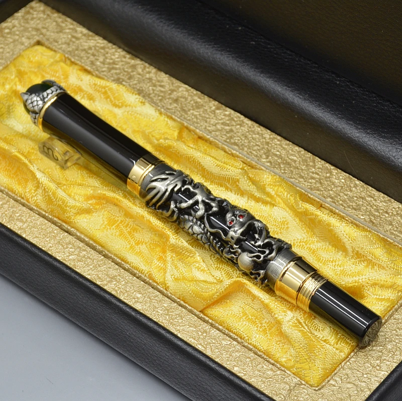Роскошные Jinhao искусство Дракон Скульптура роликовая шариковая ручка с драконом