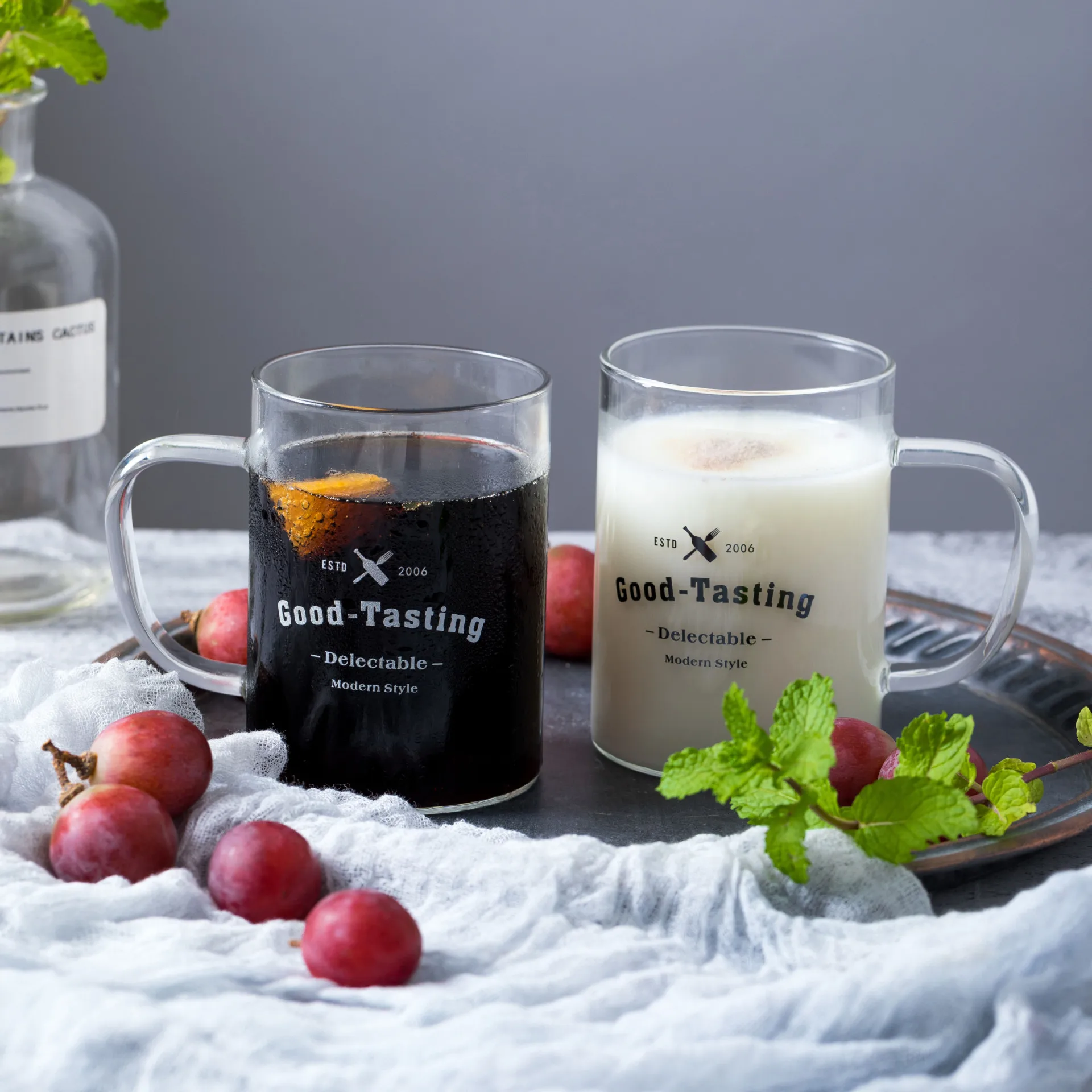 450 мл современный стиль кружка для сока утолщенная стеклянная чашка завтрака