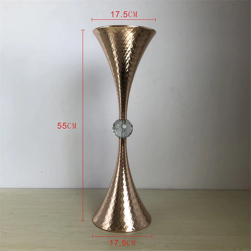 Золотая ваза в форме трубы 10 шт. Хрустальная Свадебная для украшения дома|Вазы| |