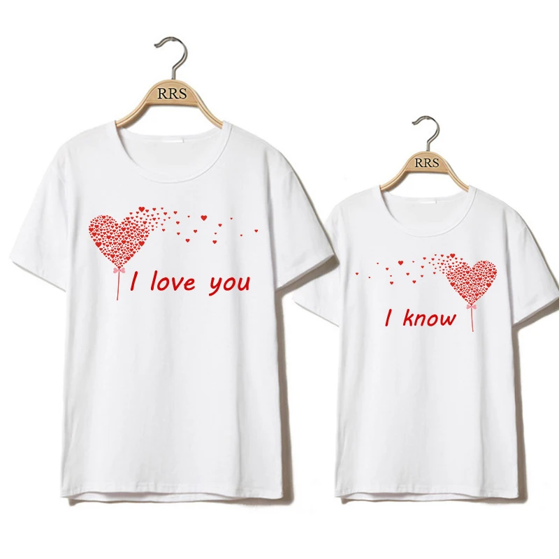 Футболка с принтом I Love You для мужчин и женщин футболка короткими рукавами