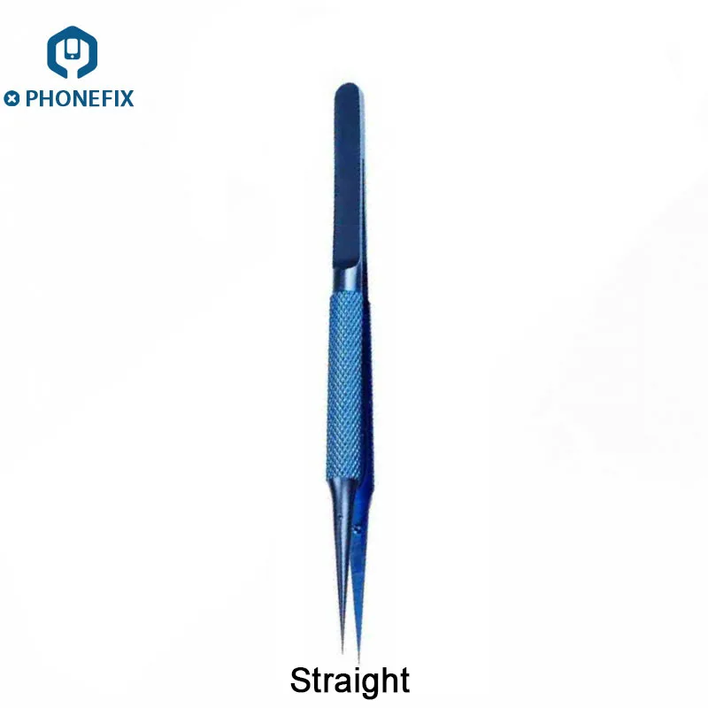 Straight headed PHONEFIX 0,01 мм 0,02 мм PCB Соединительная Перемычка провод титановый сплав Пинцет материнская плата для телефона BGA паяльная проволока для ремонта мобильного телефона - Цвет: Straight headed