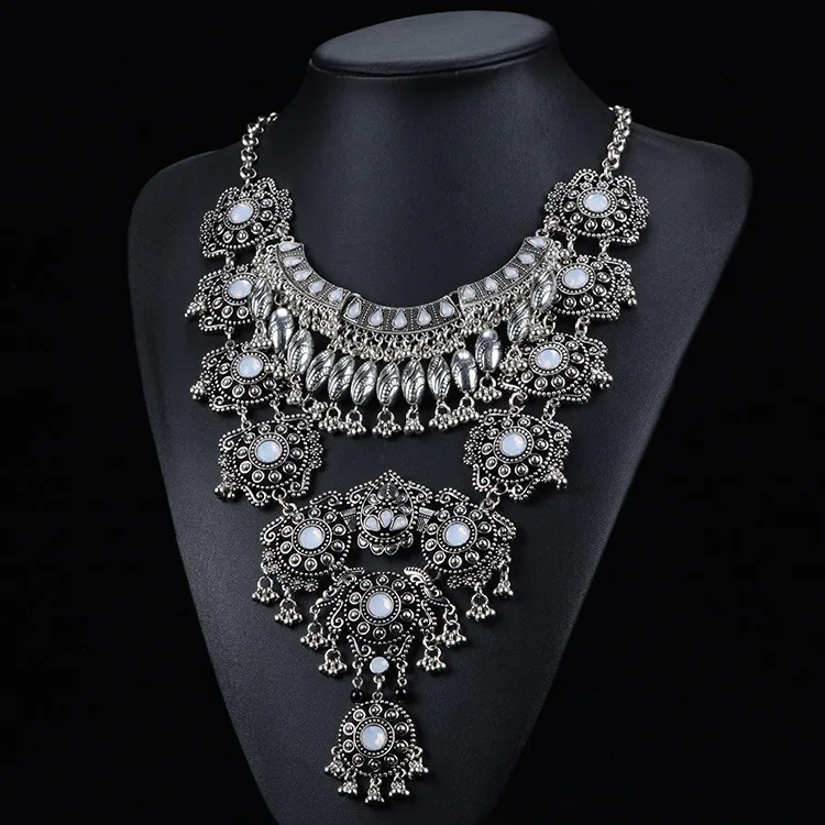 European big Brand Fashion Retro Metal long Necklaces &amp Pendants Vintage Luxury Choker Big Collar Statement Jewelry | Украшения и
