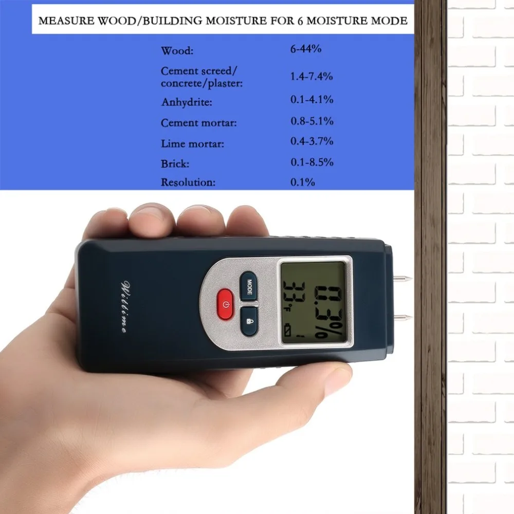 WT-1039 измеритель влажности Высокая точность портативный ручной тестер влаги для