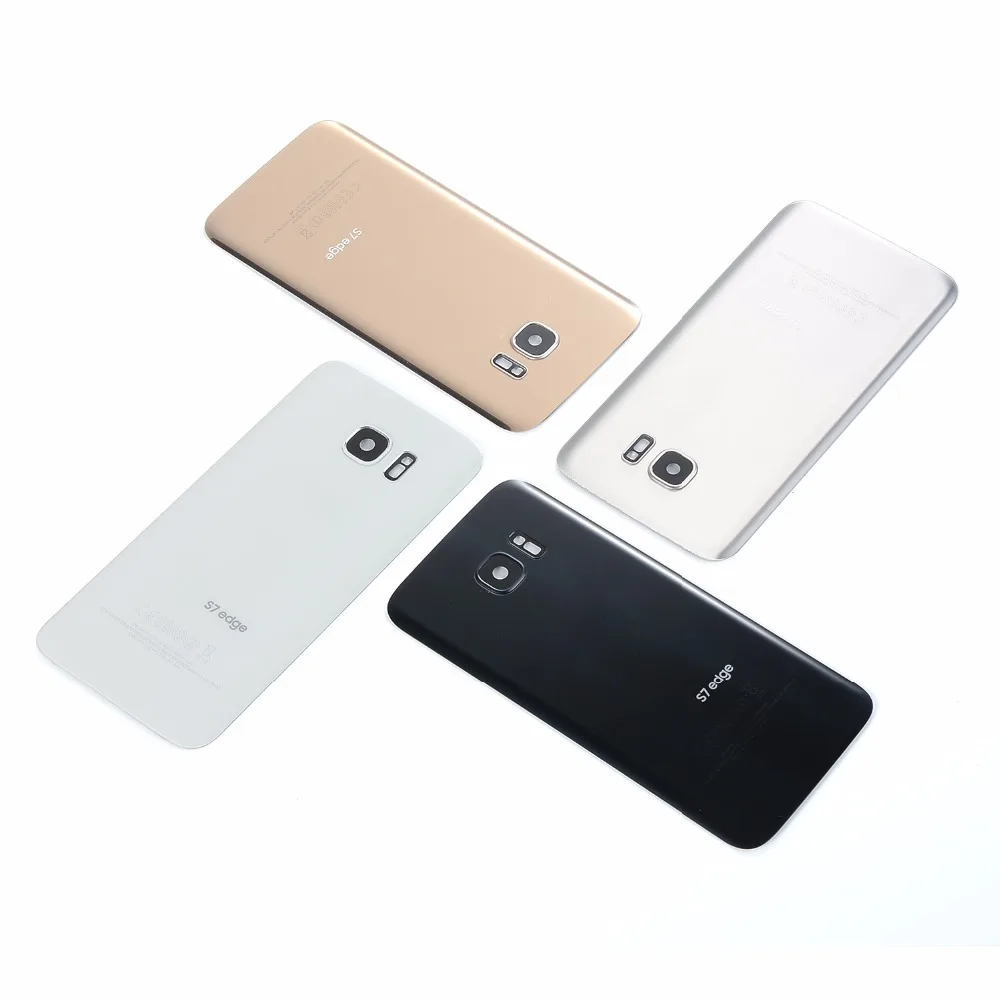 Для samsung Galaxy S7 edge G93/S7 G930 корпус стеклянная Задняя крышка батареи+ крышка объектива камеры+ наклейка клей