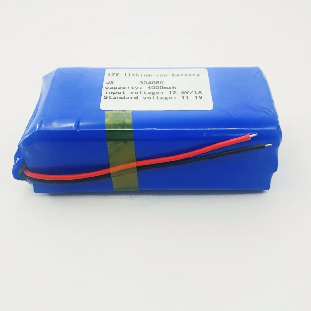 12 V литий полимерный аккумулятор 304080 4000 mAh портативный 11 1 литиевая батарея
