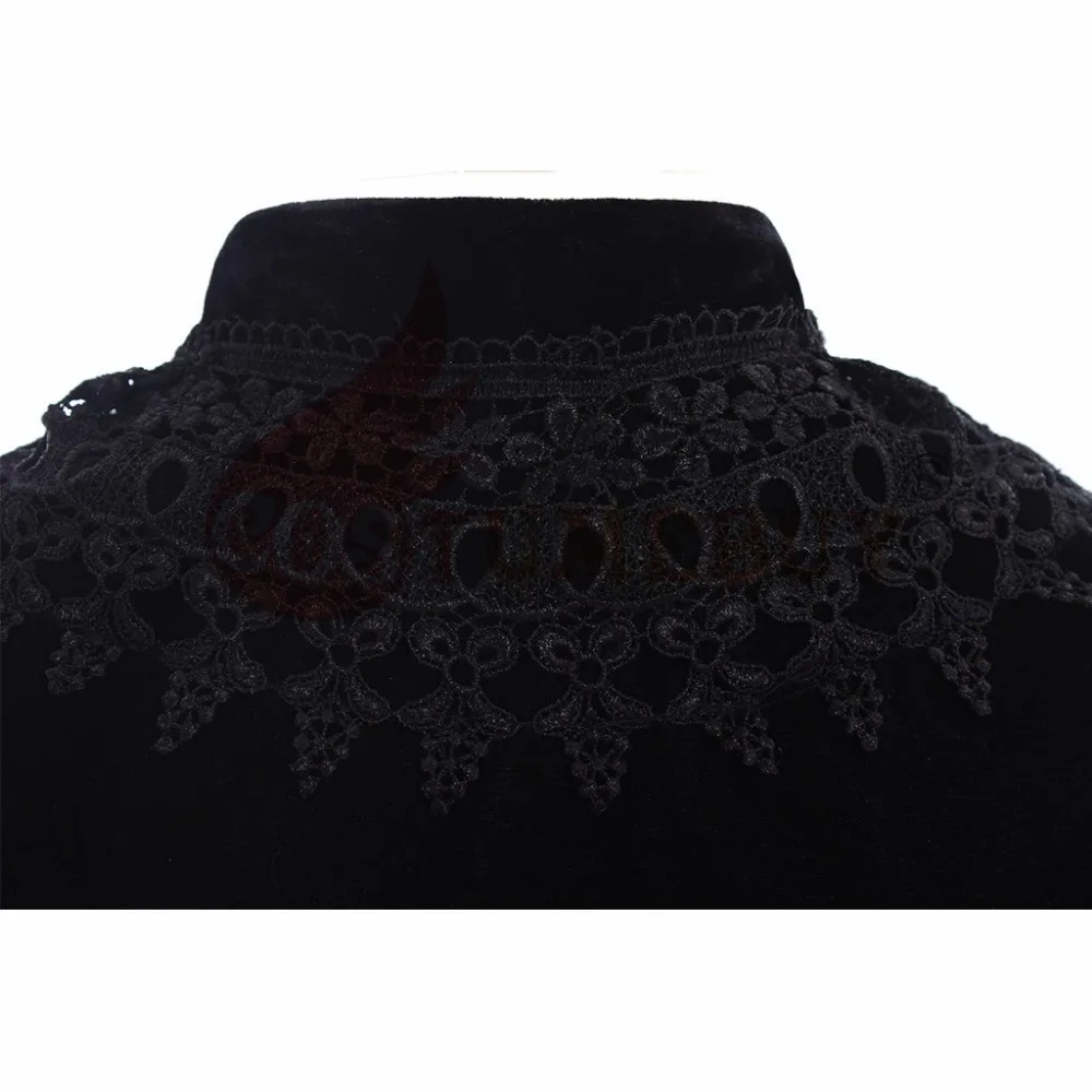 CostumeBuy черный бархатный плащ мантия пальто Wicca халат средневековый Викторианский платье элегантный для женщин шаль Косплей вечерние LARP костюм