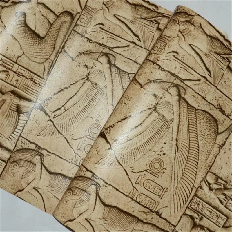 Wellyu винтажные обои с имитацией резных египетских узоров для комнаты