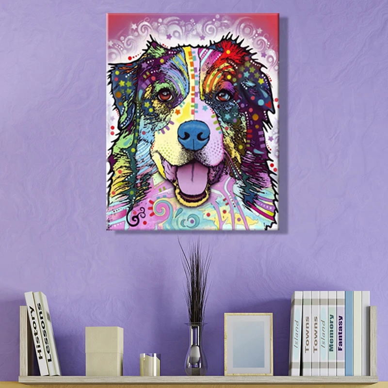 Рисуй по номеру Wall art живописи номерам собака будет учинением массовых