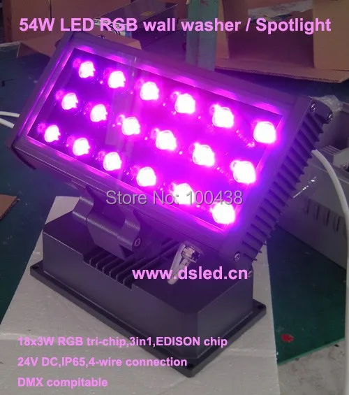 DMX совместимый высокое качество 54W светодиодная RGB настенная шайба Светодиодный