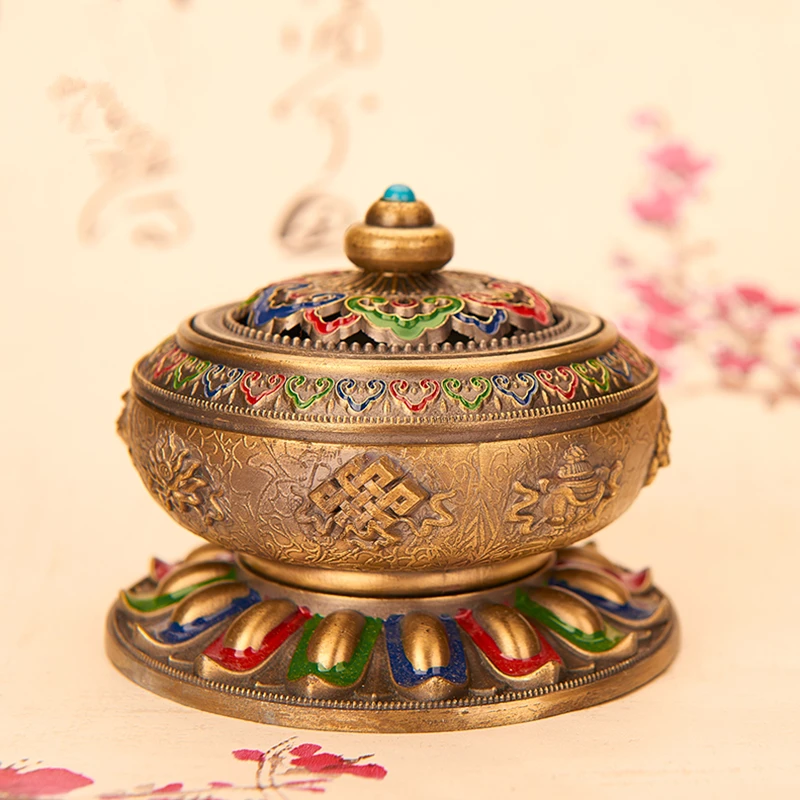 Тибетский предметы буддизма ручная роспись восемь благоприятный символы лотоса