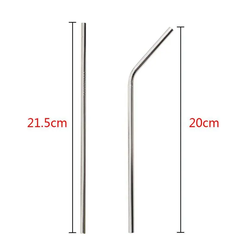 8 Упаковка нержавеющая сталь питьевая соломинка с чистящими кистями и