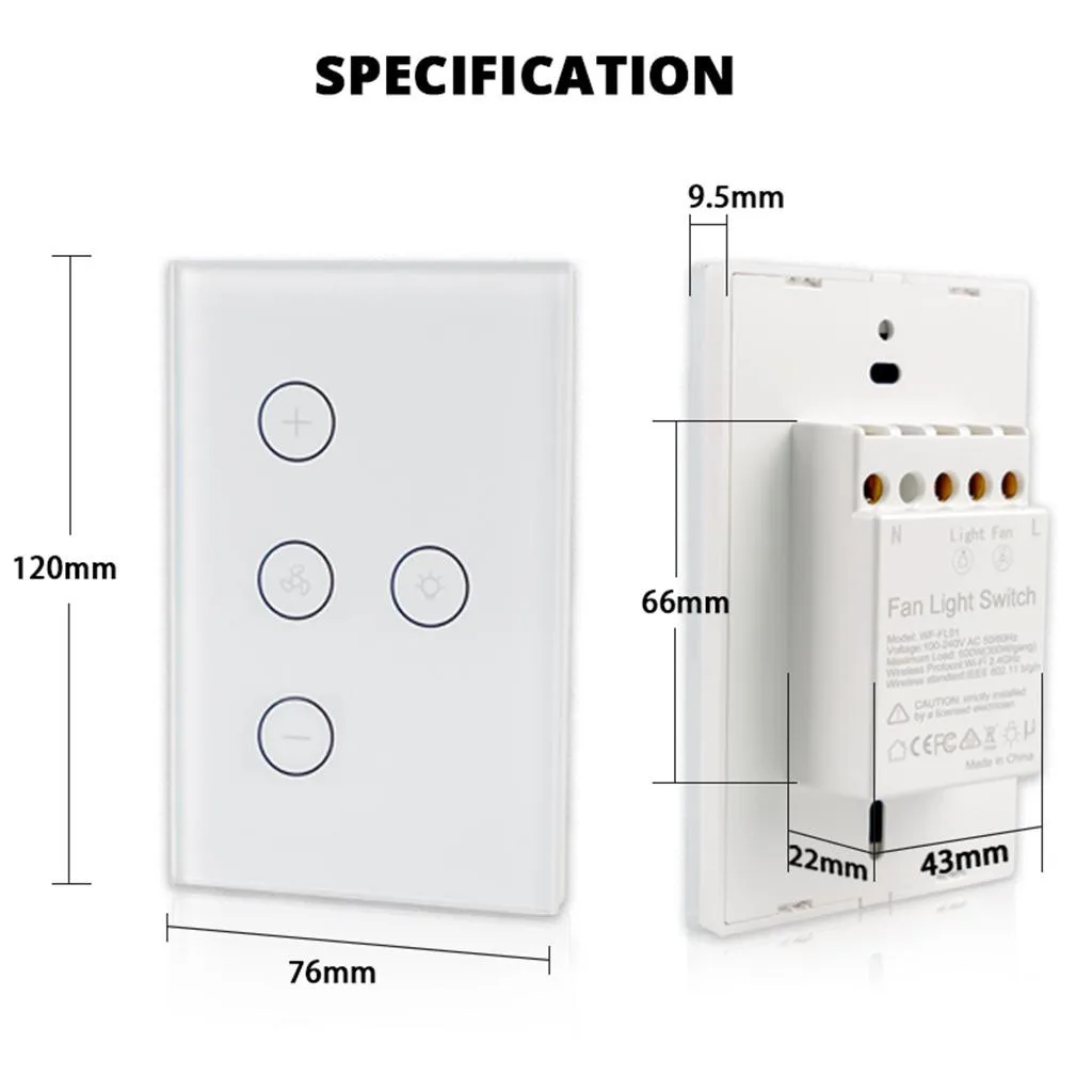 Wall-mounted LED ceiling fan light American standard multi-channel intelligent WiFi control family assistant wholesale#FS23