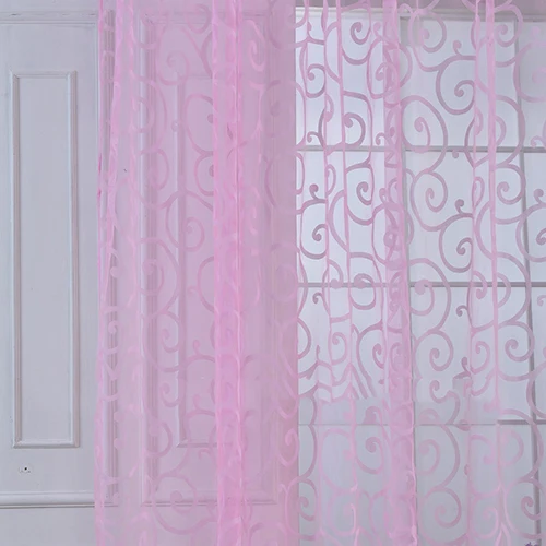 Romantic Floral Vine Voile Tulle Door Window Curtain Fabrics Organza Sheer Panel Treatment Drop Shipping | Дом и сад