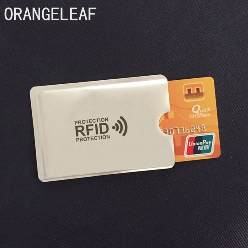 1шт 5шт Алюминиевый Блокирующий Rfid Кошелек для карты банка с чехлом для идентификационного документа Металлический 6*9см on