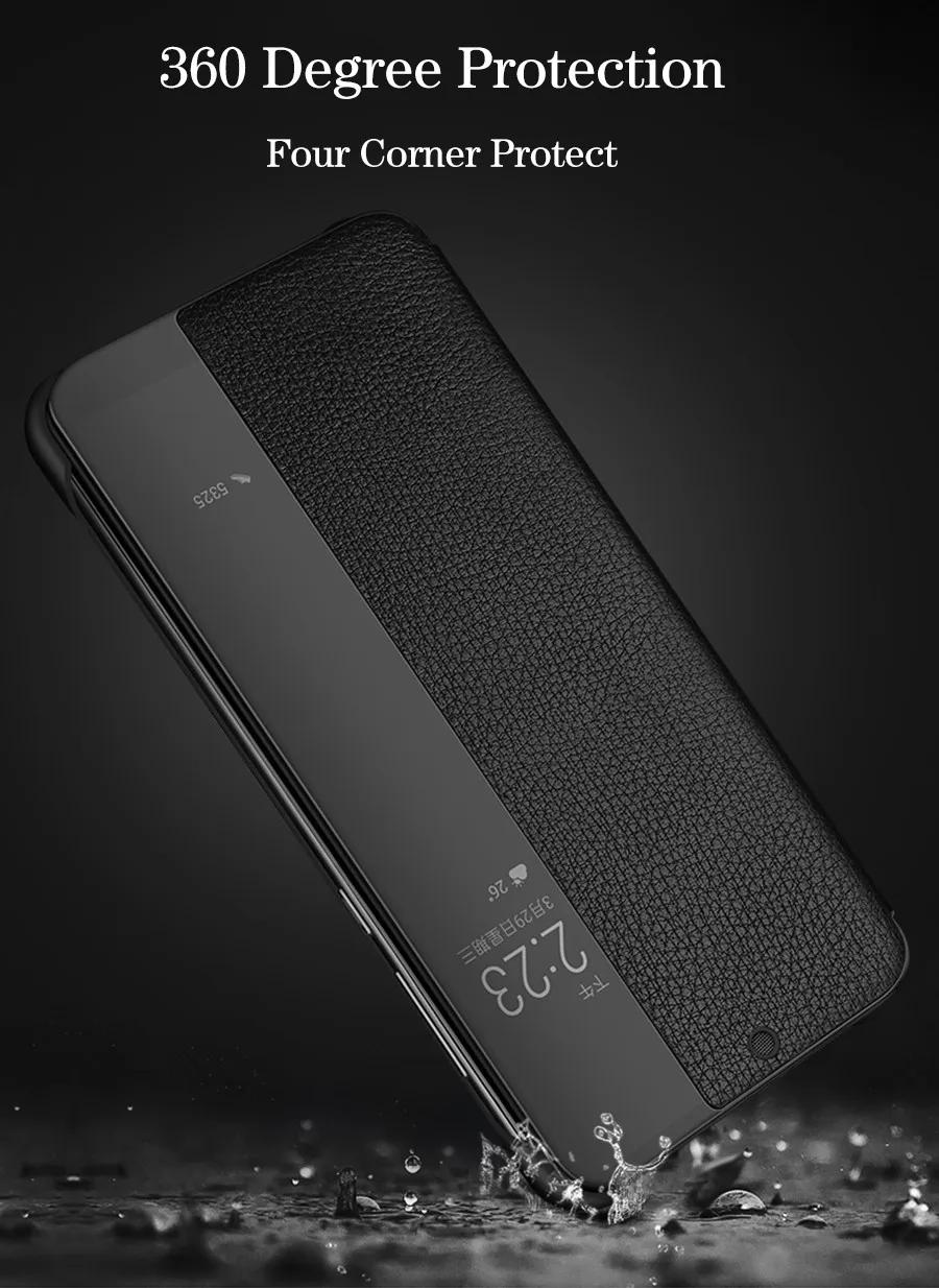 Умный флип-чехол для huawei P20 Pro, чехол для huawei P20, Роскошный чехол из натуральной кожи, Официальный чехол Huwei P20 P20pro, чехлы