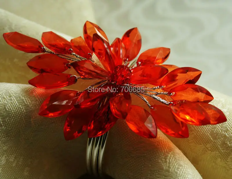 

Кристальный цветок украшения салфетки кольцо, акриловый держатель салфетки для свадьбы