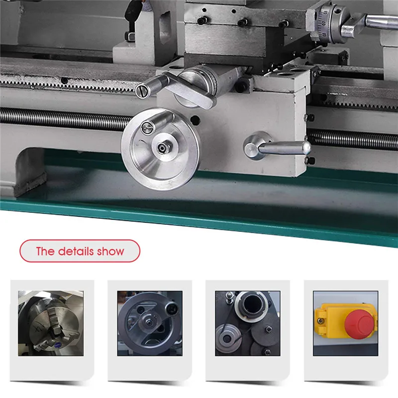 Mini Variable-Speed High-Precision DIY Metal Lathe Bench Top Digital RPM 750W For Parts Turning Repair Lathe Center Tool Machine