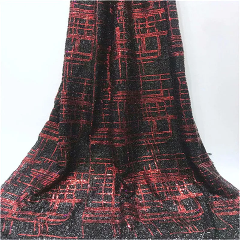 

Black gold African Lace Fabric 2019 High quality sequins with Embroidery Nigerian Lace Fabric For Women French Mesh Lace Fabric