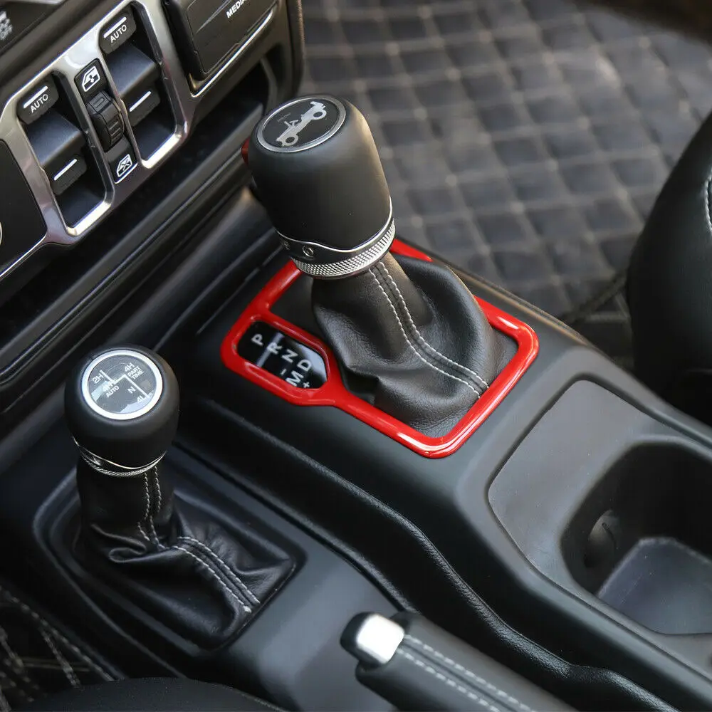 Новинка для Jeep Wrangler 2018 + JL ABS красная Автомобильная панель переключения передач