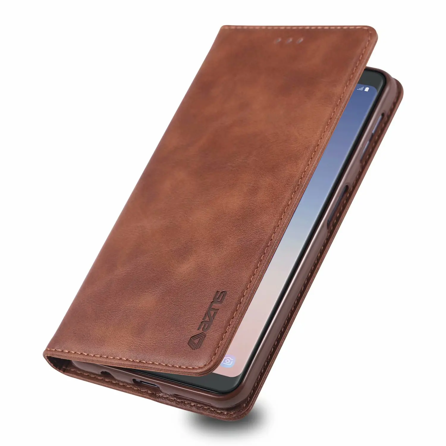 FGW Brown AZNS чехол для samsung Galaxy A10 A20 A30 A50 A60 A70 A50s A30s A10s A20s A40 из искусственной кожи чехол Магнитный кошелек Чехол - Цвет: FGW Brown