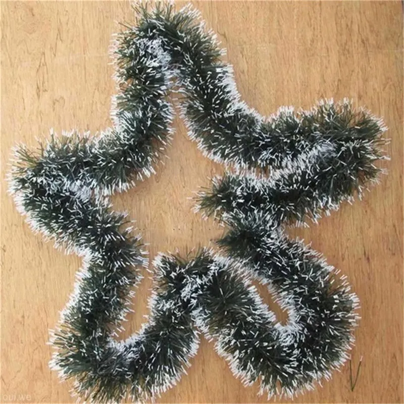 2m Ribbon Garland Christmas Tree Ornaments Decoration for Home White Dark Green Cane Tinsel Party Supplies | Дом и сад