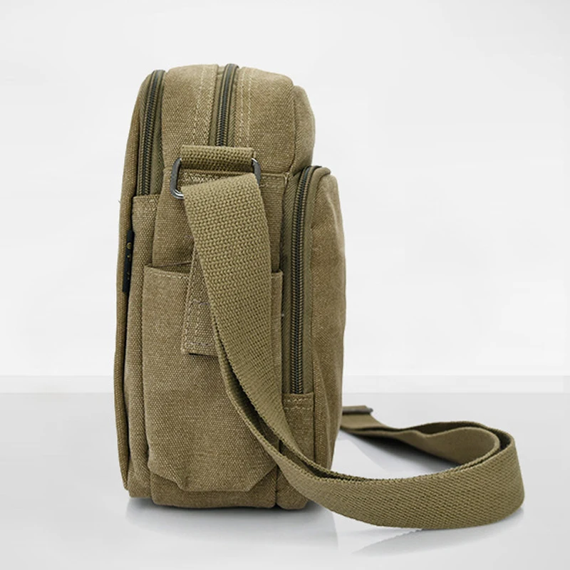 Foikvoon Холст сумка Для мужчин ретро Популярные парня Crossbody одноцветное Цвет