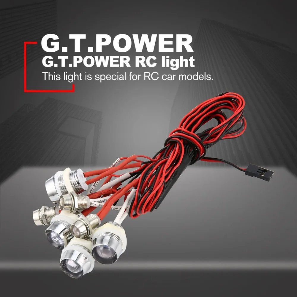 G. T. POWER L8 LED красный белый ультра яркий свет провод лампа линия для RC автомобилей