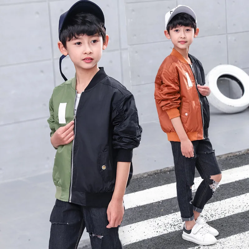 Spring Autumn Jackets for Boy Coat Bomber Jacket Army Green Boy's Windbreaker Winter Print Kids Children 6 8 10 12 | Детская одежда