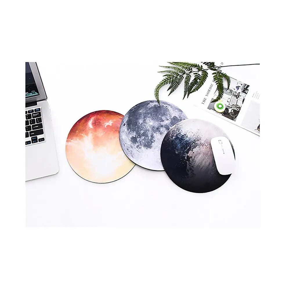 Изысканный круглый коврик для мыши Planets Star 200x200 мм 8 видов выберите
