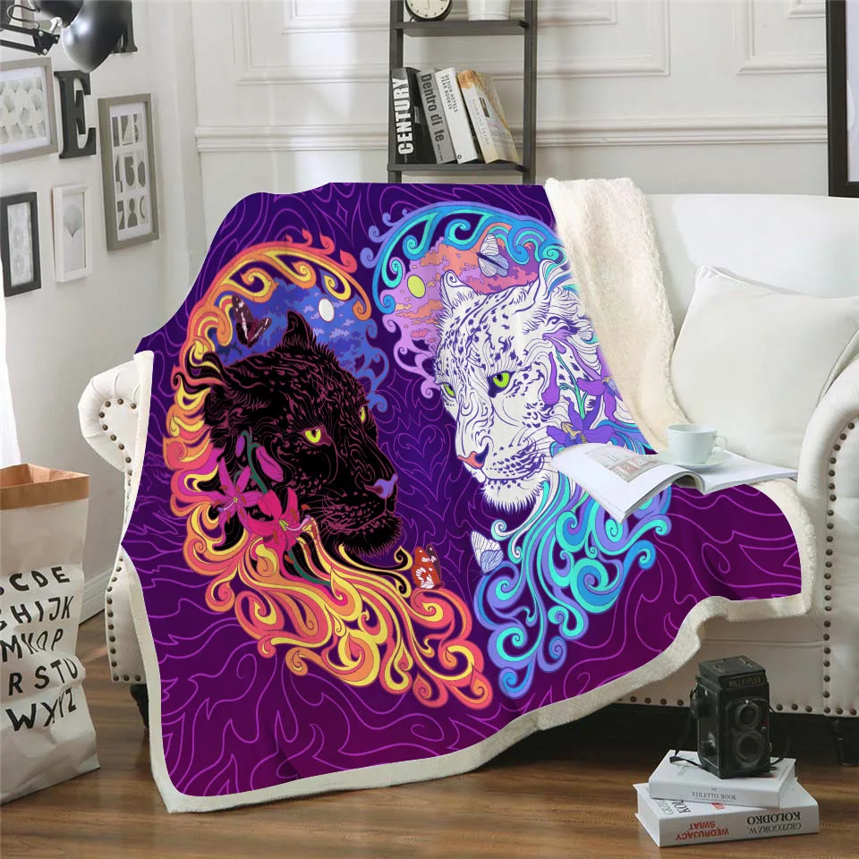 

Throw Blanket Leopard Sitting on A Tree Trunk with Mountain Range Journey Up Kilimanjaro Scenery Warm Microfiber