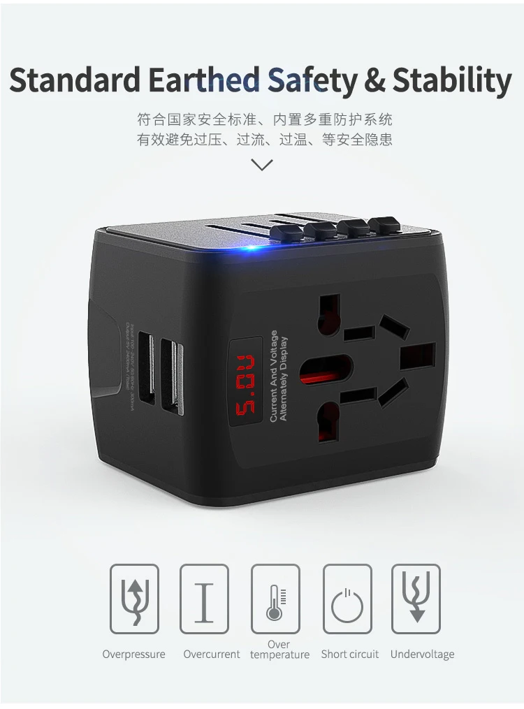 Сетевое зарядное устройство с 4 USB-портами для Великобритании ЕС Австралии Азии