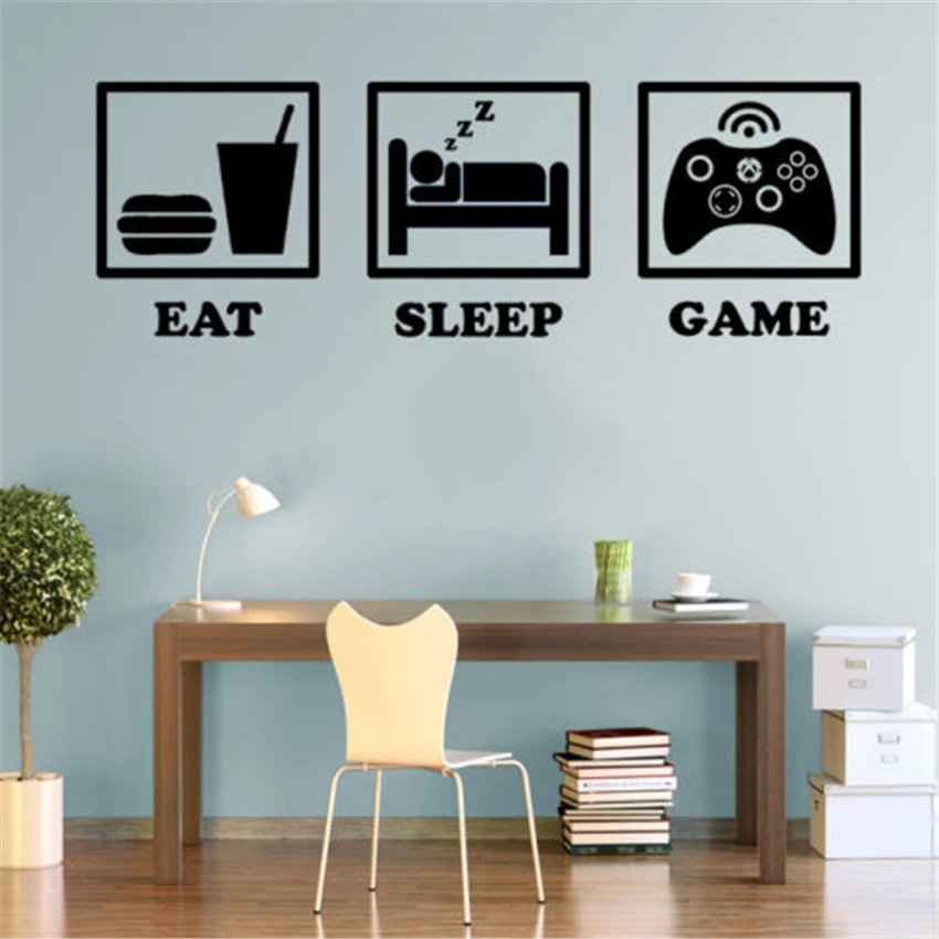 Eat Sleep игры XBOX контроллер игровой наклейки на стены искусства декоративные для