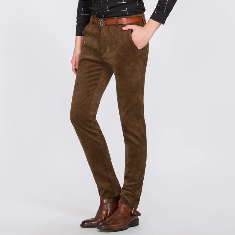 

Winter Men's Casual Pants Corduroy Business Black Breathable Trousers Male Brand Clothes Ropa De Hombre 2018