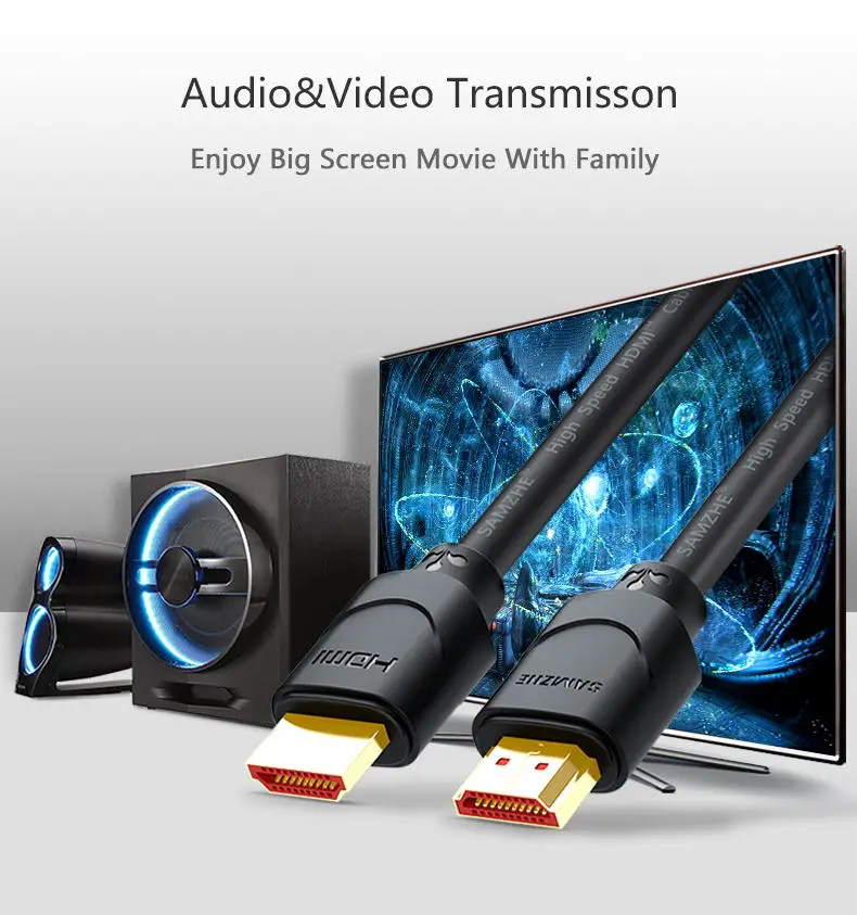 SAMZHE 4K HDMI 50/60 Гц HDMI 2,0 кабель для Тонкий HDMI кабель для PS3 проектор HD ЖК-дисплей ноутбука Apple ТВ компьютерные кабели