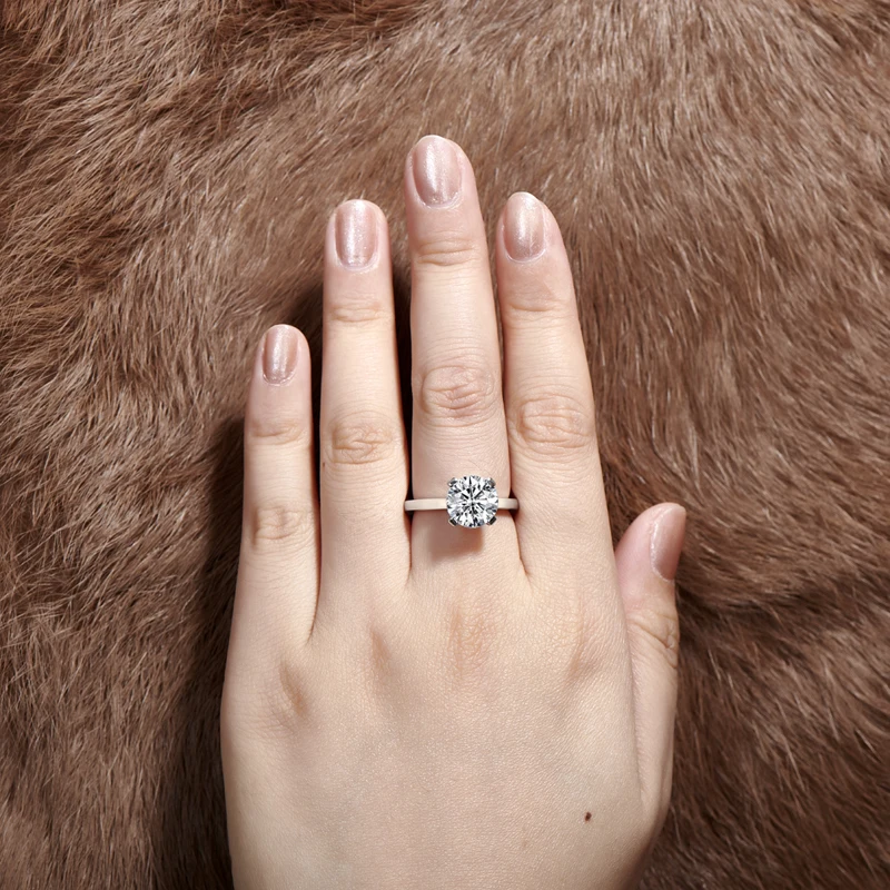 

ANZIW 925 Sterling Silver Engagement Wedding Rings For Women 3.5 Carats Round Solitaire Rings Jewelry bague femme argent 925