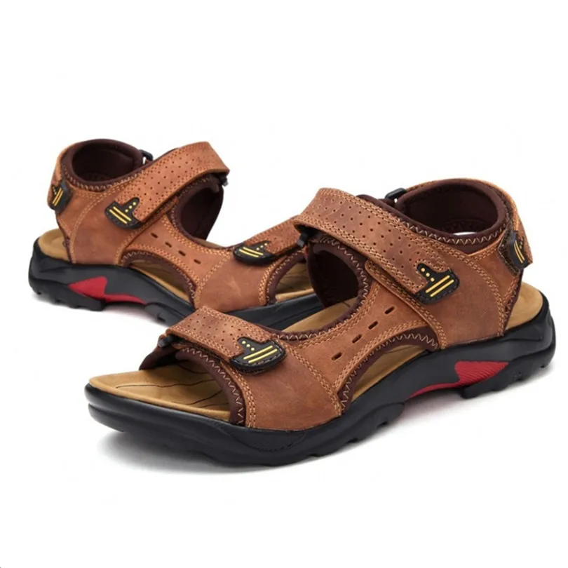 Сандалии LIN KING мужские из натуральной кожи Повседневная Удобная Уличная обувь