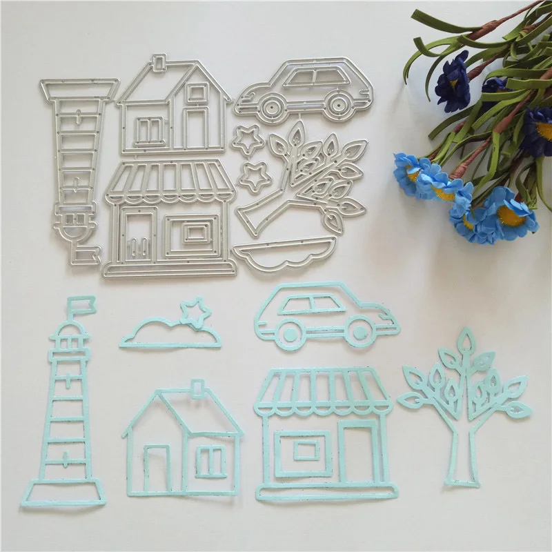 Мультфильм сделай сам дом и фотография декор для скрапбукинга металлические