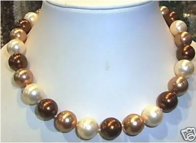 

AAA+ 12mm 18" south sea Multicolor shell pearl necklace 23234