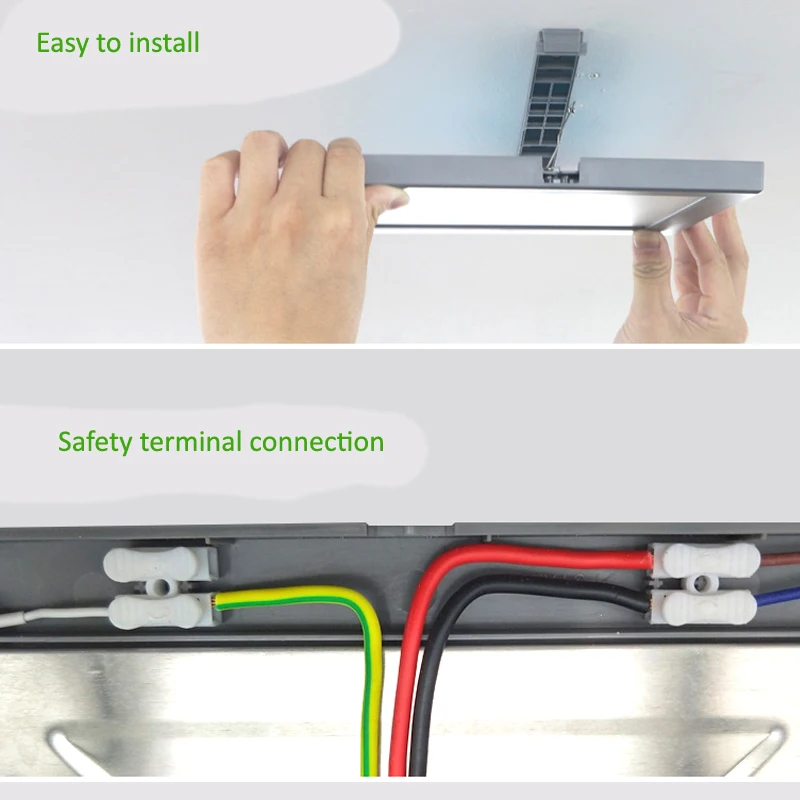 Белый/серый каркас 110V 120V 220V 230V простой дизайн без мерцания светодиодный панельный светильник СВЧ-датчик лампы с потолочным креплением
