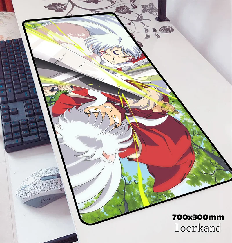 Коврик для мыши inuyasha 70x30 см игровой коврик в стиле аниме офисный Настольный