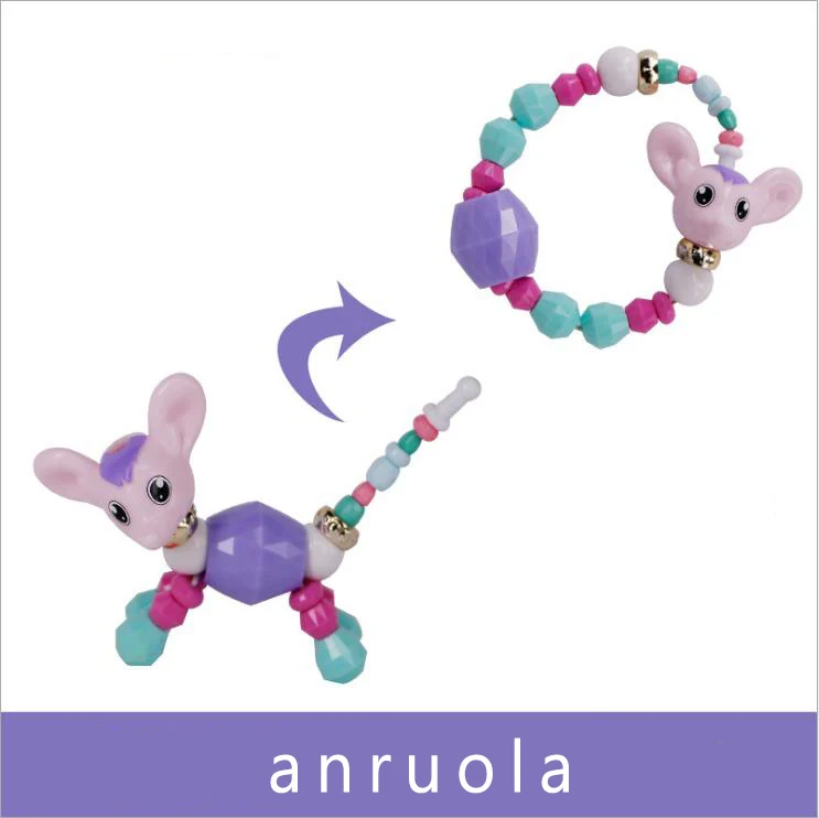 anluola 8 шт DIY игрушка волшебный браслет животное деформация браслет разнообразие любовь эльф ожерелье подарок для девочки - Цвет: anluola