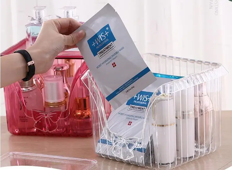 

1 шт., прозрачная, сумка для макияжа, ювелирные изделия акриловая коробка для хранения косметики, органайзер, хранилище, сумочка, Коробка Чех...