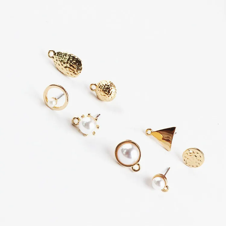 DIY alloy jewelry accessories simple pearl triangle hanging clover anti allergy earrings materials | Украшения и аксессуары